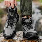 Heavy-Duty High-Top Outdoor Boots - Olive Green/Grey All-Terrain