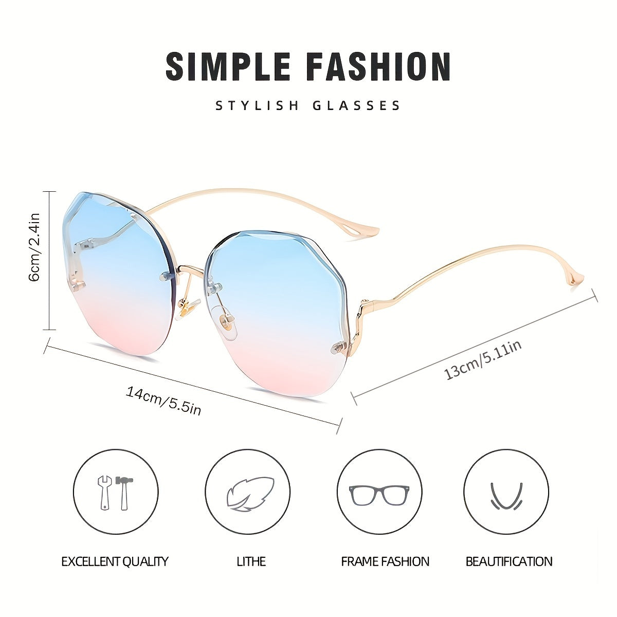 Fashion Sunglasses Women Metal Female Vintage Ladies Stylish Design Oversized Square Sunglasses For Women - The Superior Findings Depot