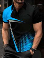 Men's Color Blocked Short Sleeve Golf Shirts - Casual Regular Fit