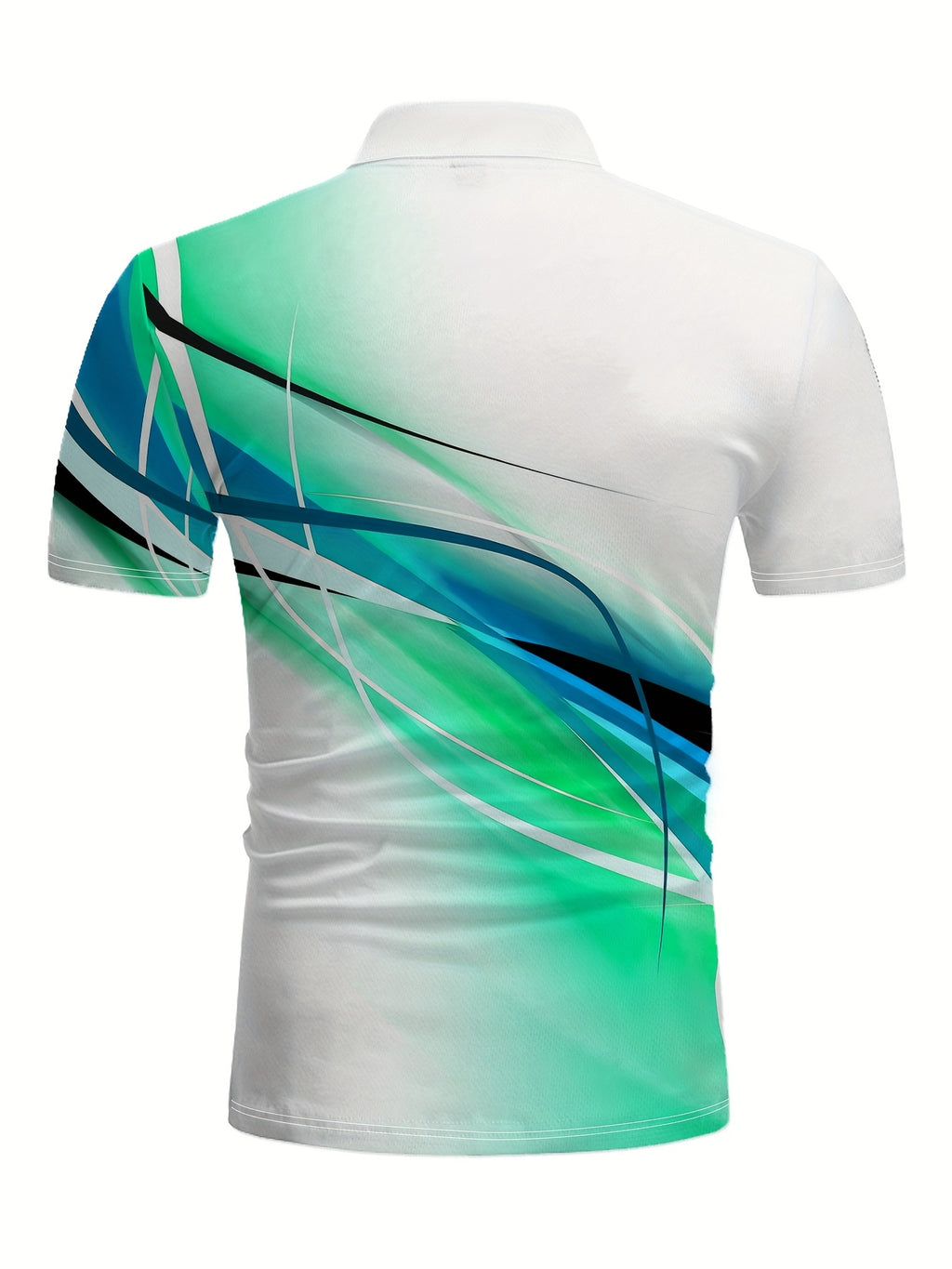 Men's Golf Shirt - Geometric Print Zippered Breathable Moisture-Wicking