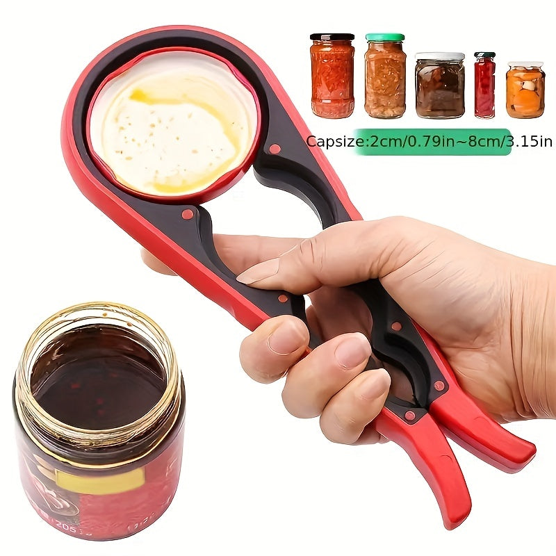 1pc 4-in-1 Multi-Purpose Can Opener with Non-Slip Grip - Perfect for Beer Bottles and Home Kitchen Use
