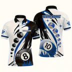 Custom Team Name & Number Men's Shirt - Billiards Design