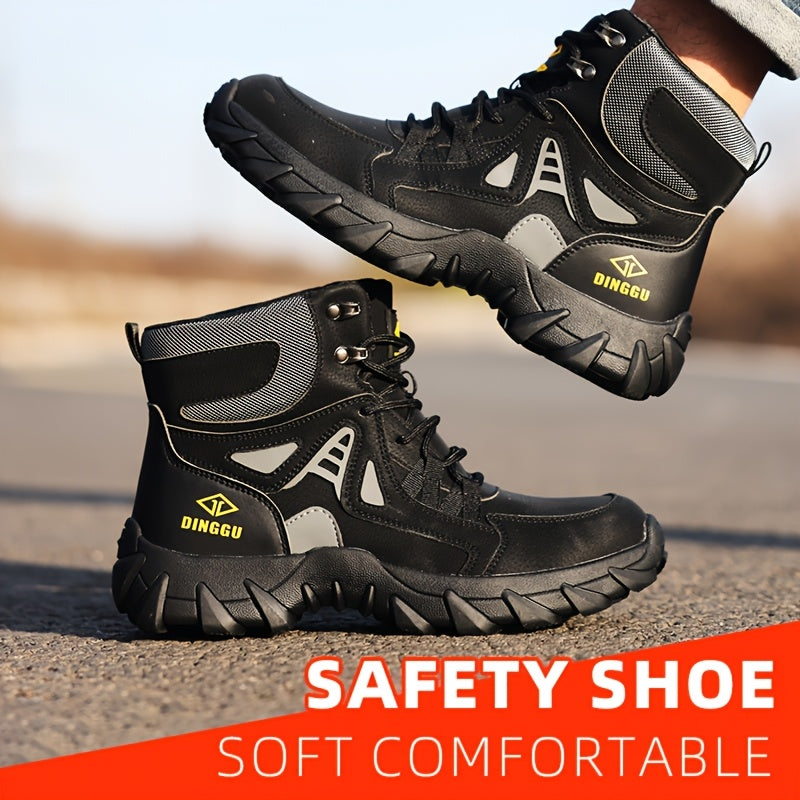Men's Steel Toe Puncture-Proof Anti-Skid Work Boots with Kevlar-Reinforced Midsole & Breathable - Slip-Resistant Rubber Sole, All-Season Comfort for Industrial Construction & Outdoor Safety Shoes, Steel Toe Boots, Sleek Profe - The Superior Findings Depot