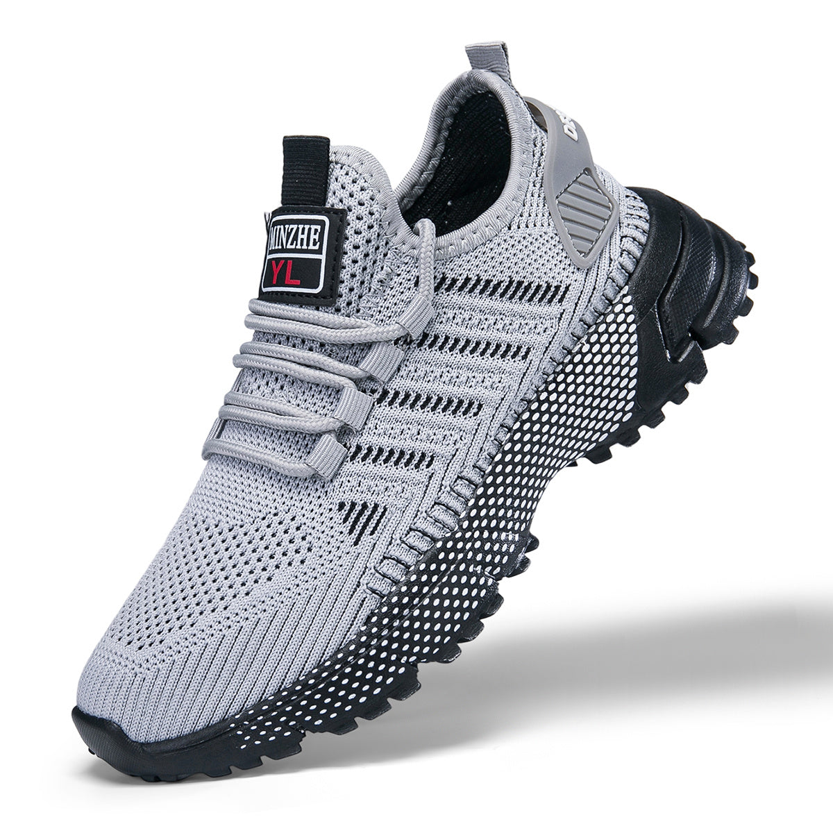 Men's Breathable Knitted Sports Shoes - Shock-Absorbing Non-Slip