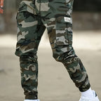 Men's Camouflage Cargo Pants - High-Waisted Loose-Fit Camo