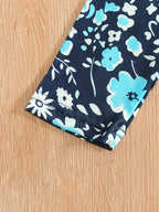 2pcs Girls' Clothing Party Slogan Large Glasses Print Pattern Drop Shoulder Irregular Hem Design Loose Short Sleeve T-Shirt + Floral Print Skinny Nine-Tenths Bottoms Set Girls' Summer Outfit Holiday Gift Girls' Fashion Casual - The Superior Findings Depot