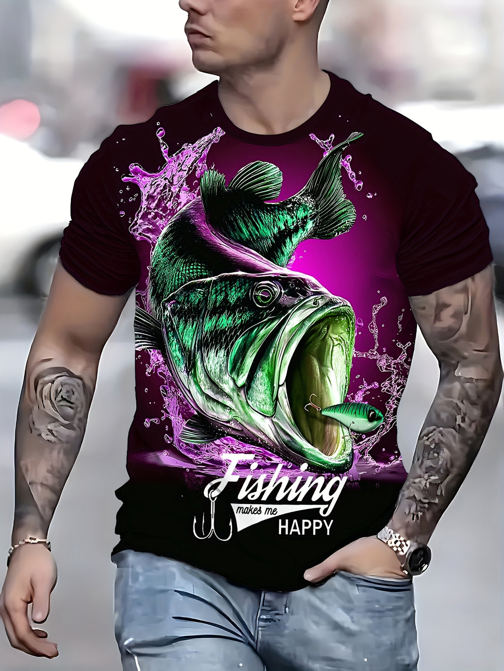 Men's Summer Creative Fashion 3D Digital Print T-Shirt
