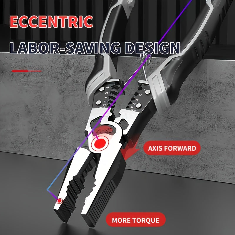 Multi-Function Combination Wire Cutter Pliers, Professional Hand Tool Automatic Wire Stripper Stripping Tools Wire Cutter, Industrial Grade Cutting Pliers With PVC Handle