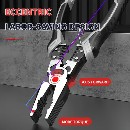 Multi-Function Combination Wire Cutter Pliers, Professional Hand Tool Automatic Wire Stripper Stripping Tools Wire Cutter, Industrial Grade Cutting Pliers With PVC Handle