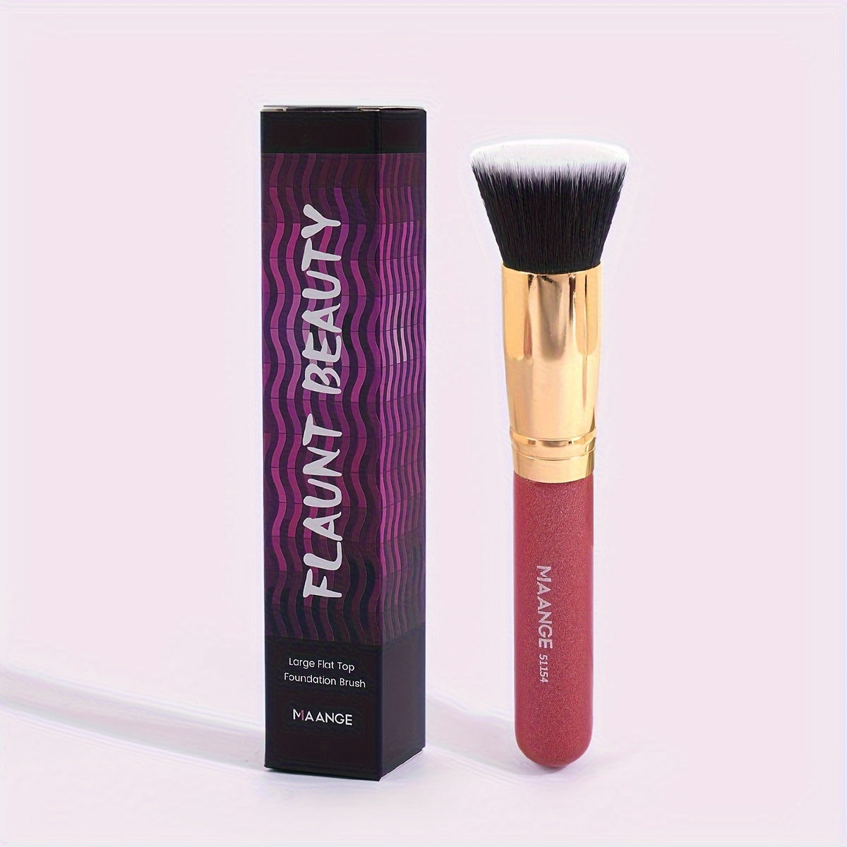 MAANGE Flawless Foundation Brush - Large Flat Top, Ultra-Soft Nylon Bristles for Seamless, Quick Application - Fragrance-Free, Ideal for All Skin Types - Black Handle, MAANGE - The Superior Findings Depot
