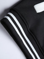 Warm Letter Print Star Pattern Embroidery Varsity Jacket, Men's Casual Color Block Button Up Jacket For Spring Fall School Baseball - The Superior Findings Depot