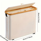 Large Capacity Toilet Paper Holder with Lid - Foldable Wood Frame