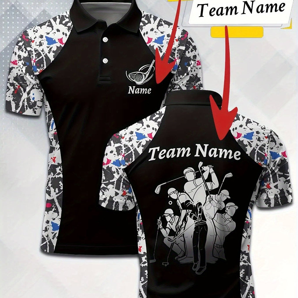 Customizable Golf Polo Shirt - Personalized Name & Team Logo
