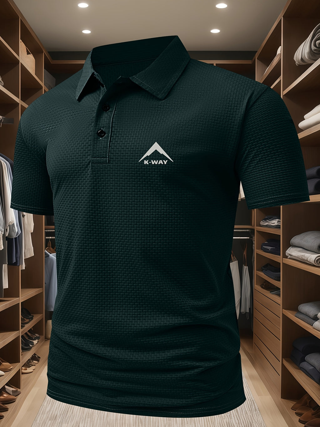 Men's Casual Golf Business Polo Shirt - Large Size Geometric Pattern