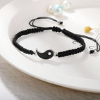 2pcs Best Friend Bracelets for 2 Adjustable Cord Thread Yin Yang Matching Bracelet for Bff Friendship Relationship Friendshop Boyfriend Girlfriend Valentines Gift, Suitable for Women - The Superior Findings Depot