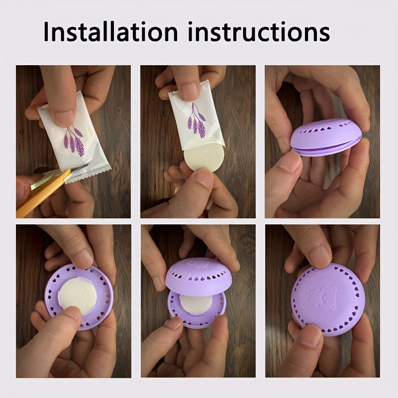 10pcs Long-Lasting Aromatherapy Air Freshener Refills with Extra Shells - Solid Deodorizer Tablets in Cherry Blossom, Rose & Lavender Scents for Home, Car, Bathroom, Bedroom, Wardrobe & Toilet Odor Elimination, Car Perfume Ai - The Superior Findings Depot