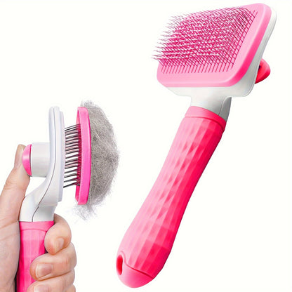 Heavy-Duty Pet Grooming Comb & Deshedding Brush – One-Click Hair Release, Dual Grip Tool for Dogs & Cats – Removes Loose Fur, Reduces Shedding, Prevents Matting, Promotes Healthy Coat – Perfect for Long-Haired Breeds