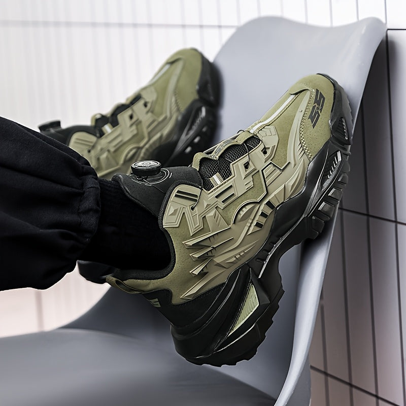 Men's Road Running Shoes - Olive Green & Black Accent