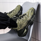 Men's Road Running Shoes - Olive Green & Black Accent