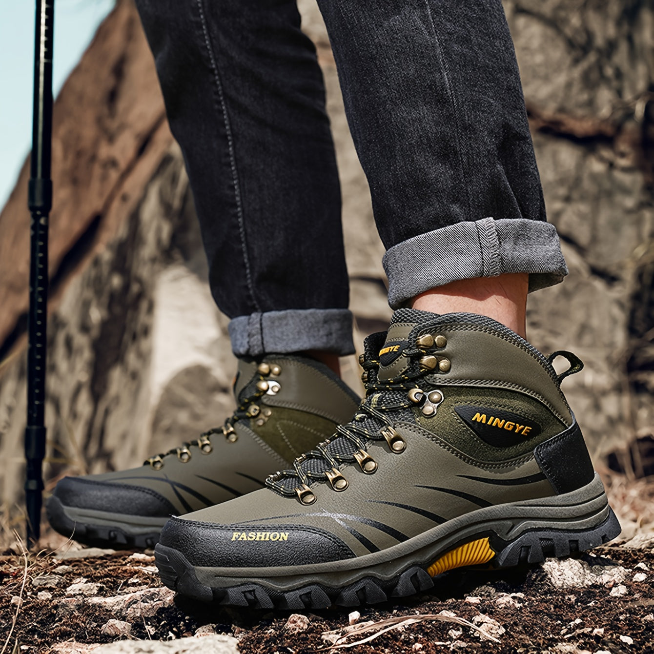 Men's High-Top Outdoor Sports Shoes - Trail Running & Hiking