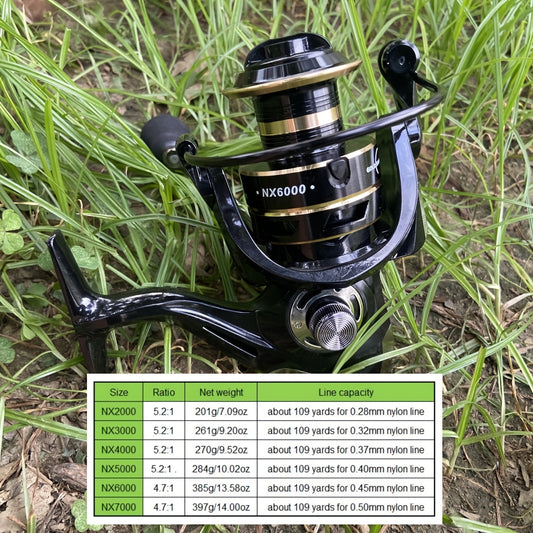 1pc 14 Ball Bearings Two Colors Metal Spinning Fishing Reel For Long Casting & Freshwater Fishing