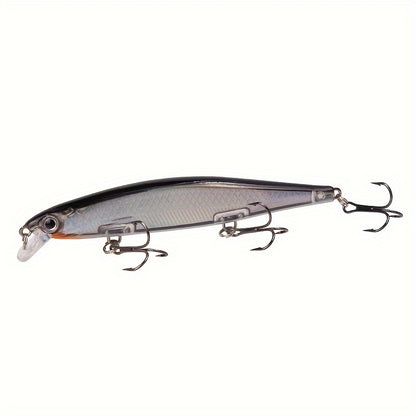 1pc 11cm/13g I-Swimbait Yokwenziwa Kokudoba, I-Minnow Bait Ecwilayo, I-Plastic Lure Enamahhuku Amathathu Ama-Treble E-Bass Pike Carp, I-Fishing Tackle