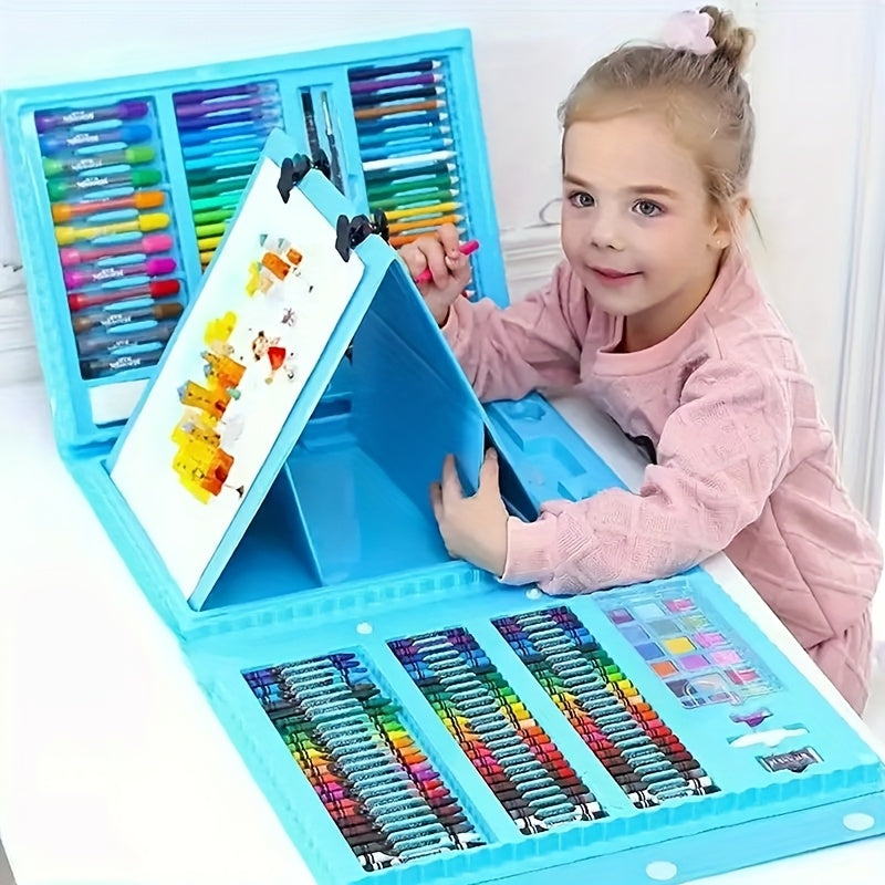 208pcs Professional Art Supplies - Oil Pastels, Colored Pencils, Markers, Drawing Tools in Ergonomic Holder Box for Young Artists, Creative Playset with Vibrant Colors, Art Supplies for Beginners|Vibrant Art Supplies|Durable - The Superior Findings Depot