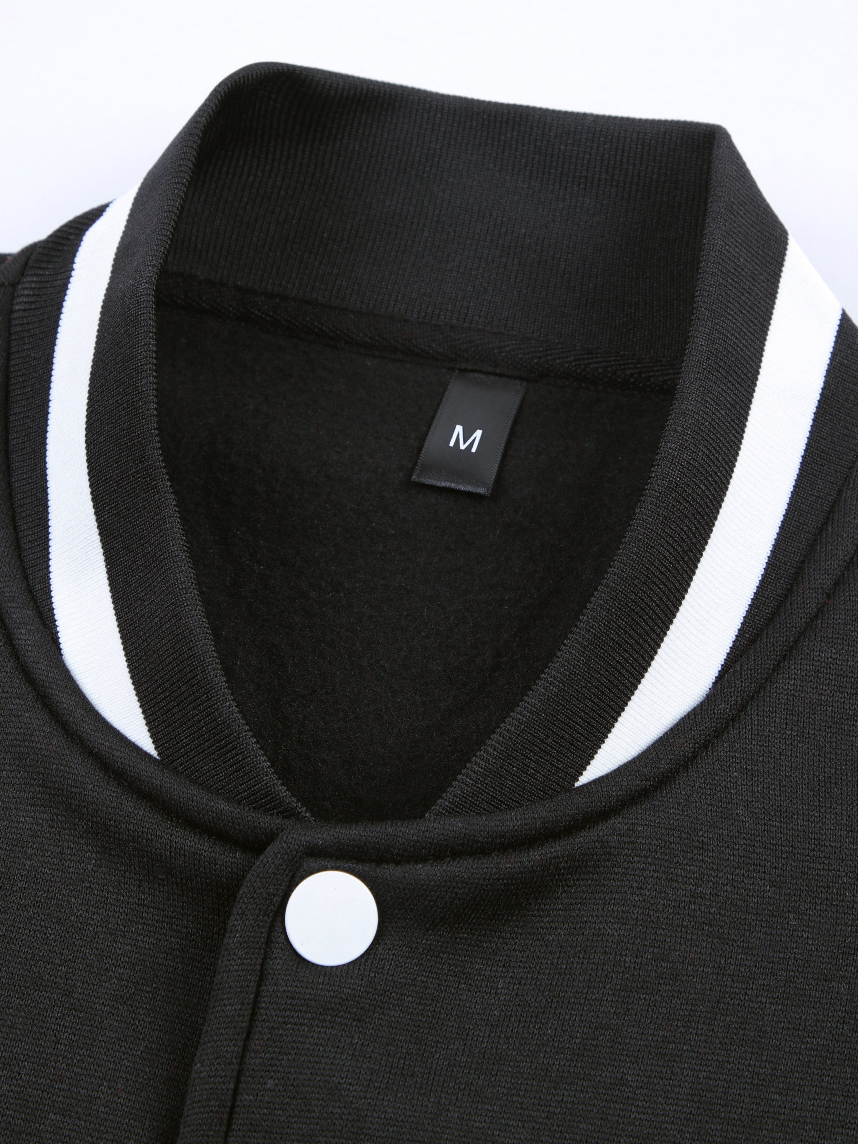 Warm Letter Print Star Pattern Embroidery Varsity Jacket, Men's Casual Color Block Button Up Jacket For Spring Fall School Baseball - The Superior Findings Depot