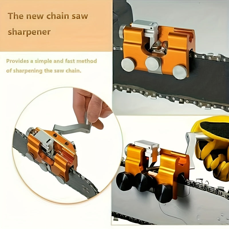 1pc Portable Hand Cranked Chain Saw Sharpener - Fast Sharpening Tool Kit