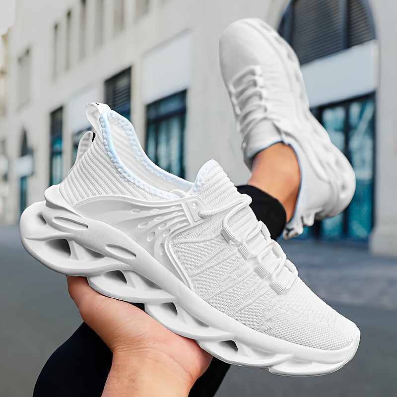 Men's Breathable Knit Running Footwear - Shock Absorption Soft Sole