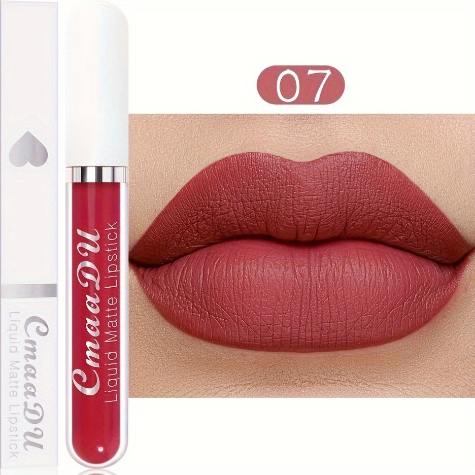 Long-Lasting Matte Liquid Lipstick - Waterproof, Non-Stick, Fruit Scented, Sweatproof, Hydrating, Lightweight, Durable Makeup for Dining, Swimming, Summer - Fruit Fragrance, Cup-Shaped Applicator - The Superior Findings Depot