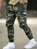 Men's Camouflage Cargo Pants - High-Waisted Loose-Fit Camo