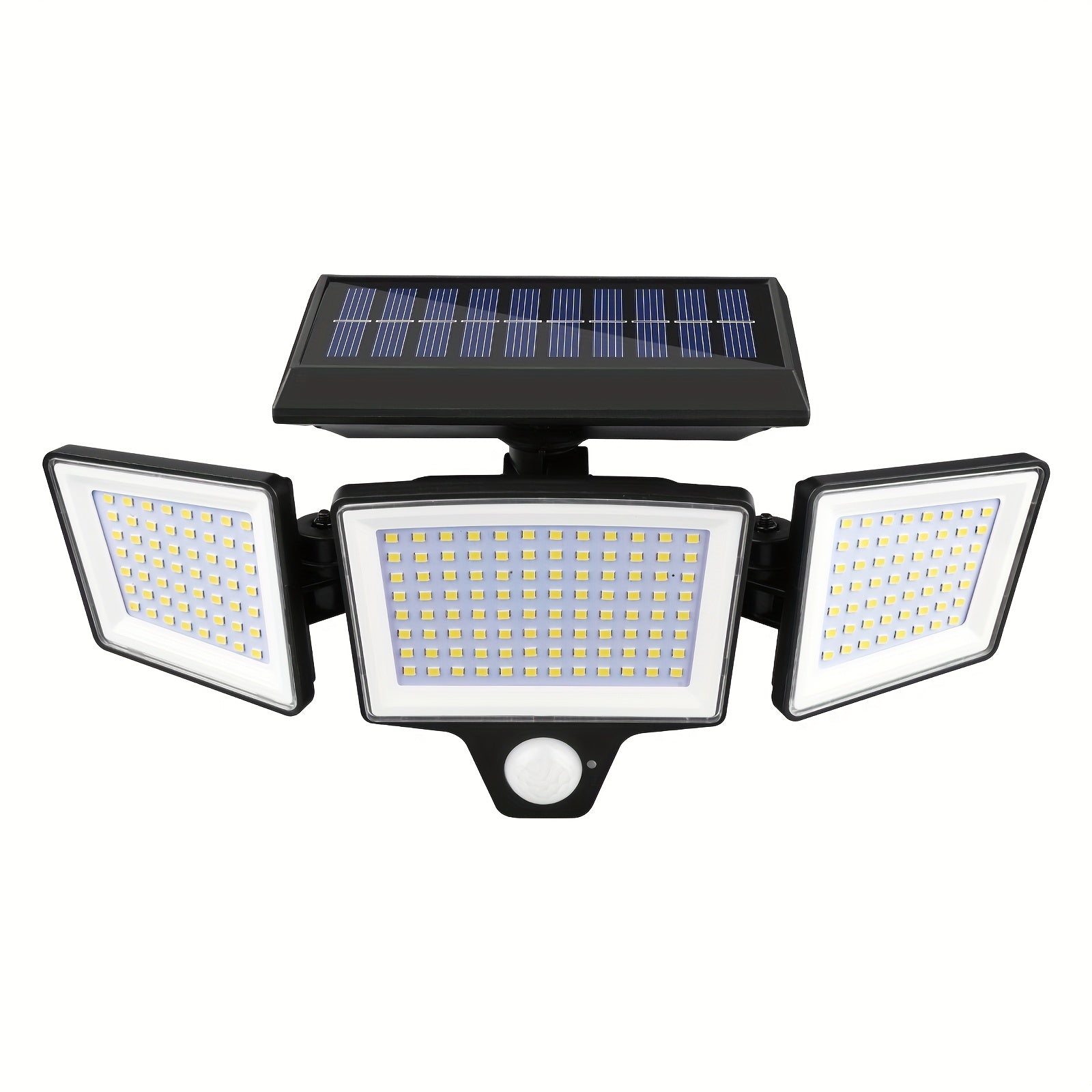 1pc Outdoor Solar Light - 208-LED Motion Sensor 3-Head IP44