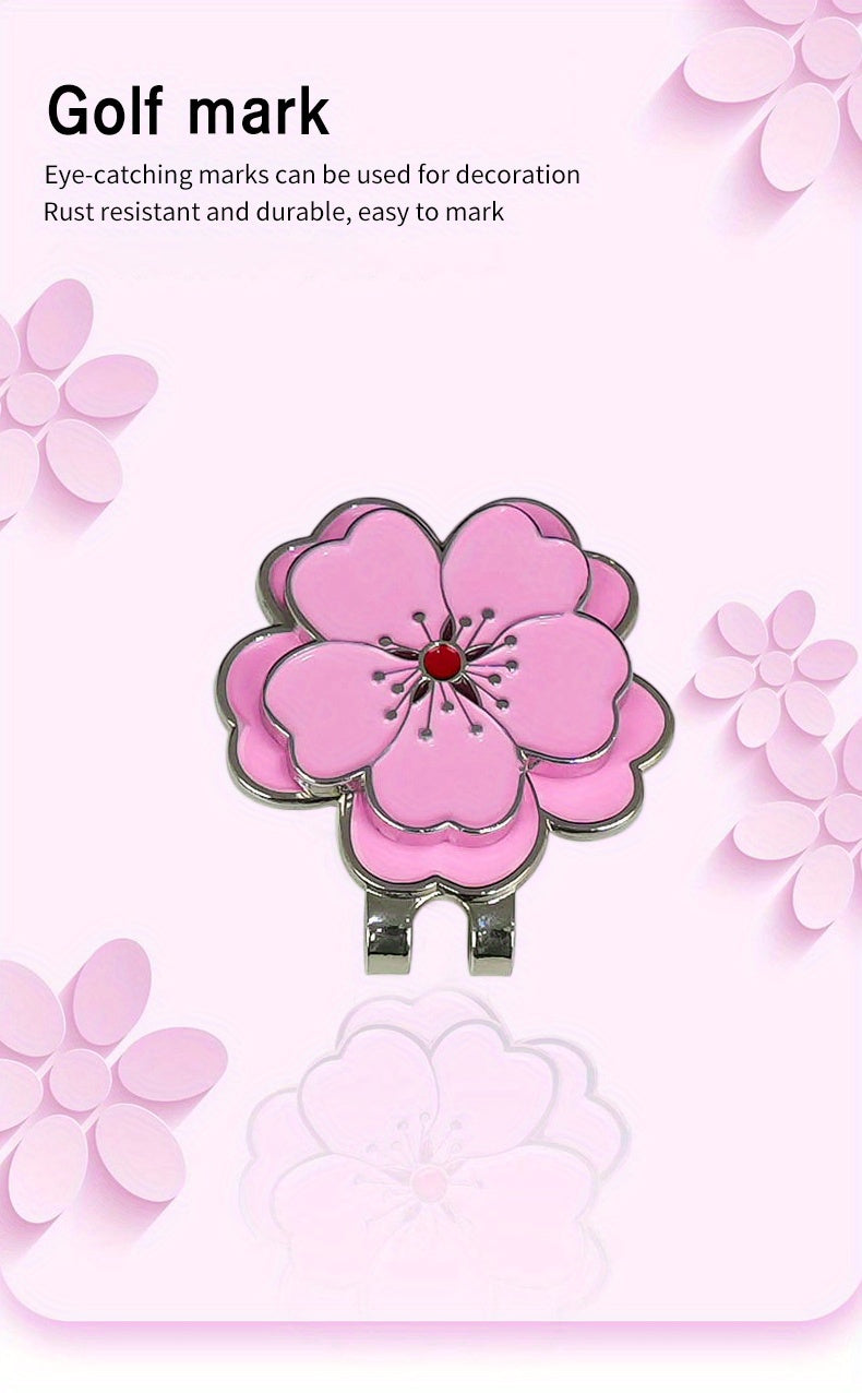 Caiton Magnetic Rose Flower Golf Hat Clip - Anti-Rust Durable