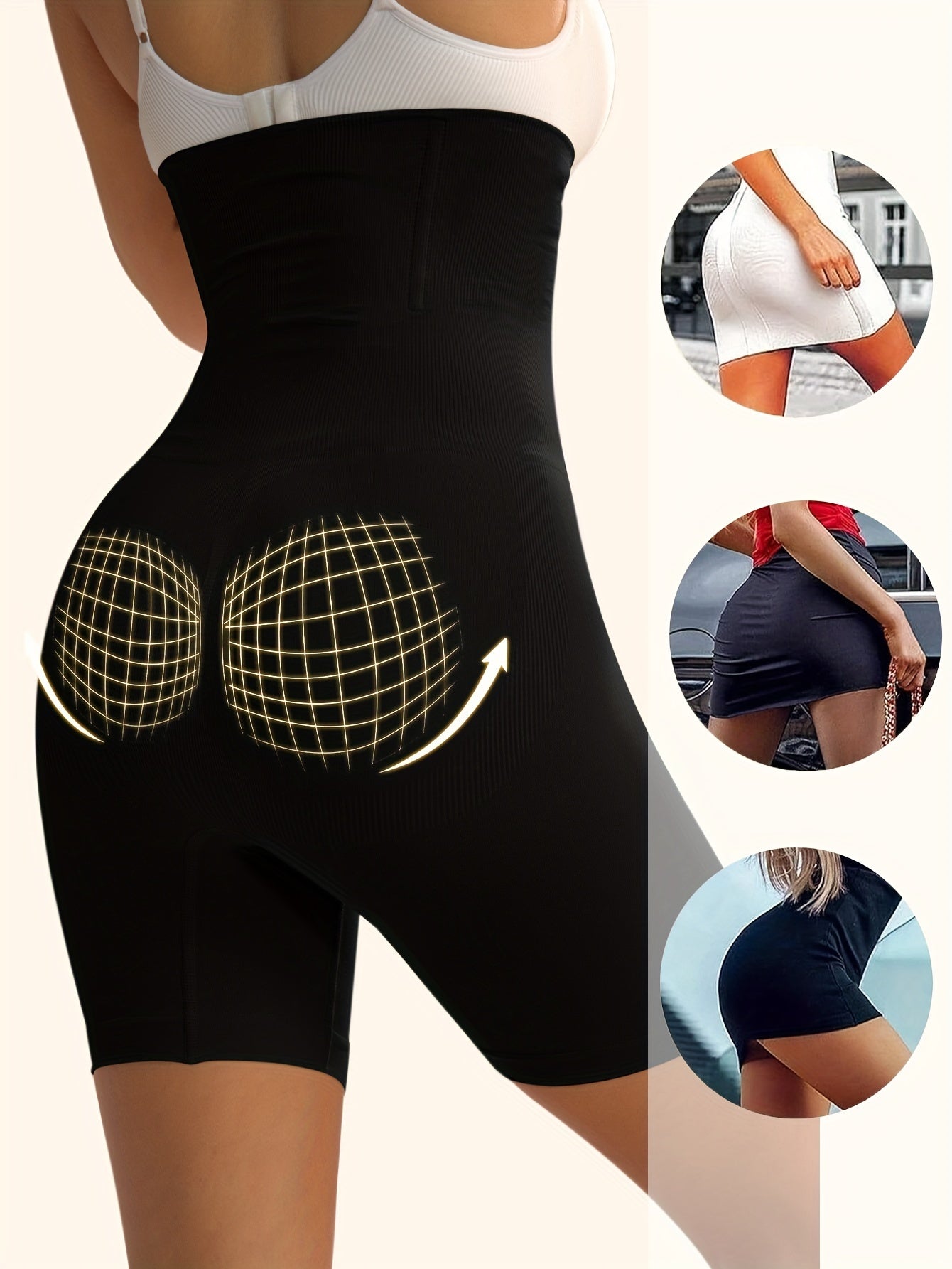 Tummy Control High Waist Sports Shorts, Waist Shaping Running Yoga Shorts, Women's Activewear Wide Waistband - The Superior Findings Depot