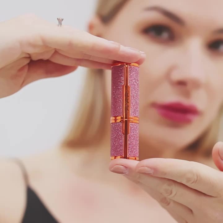 Rose Smoky Glitter Lipstick - Shimmering Pink Glossy Lipstick with Metallic Finish, Long-Lasting for All Light Beige Types, Perfect for Parties & Special Occasions, Party Makeup, Starry Sky Design, Metallic Finish - The Superior Findings Depot