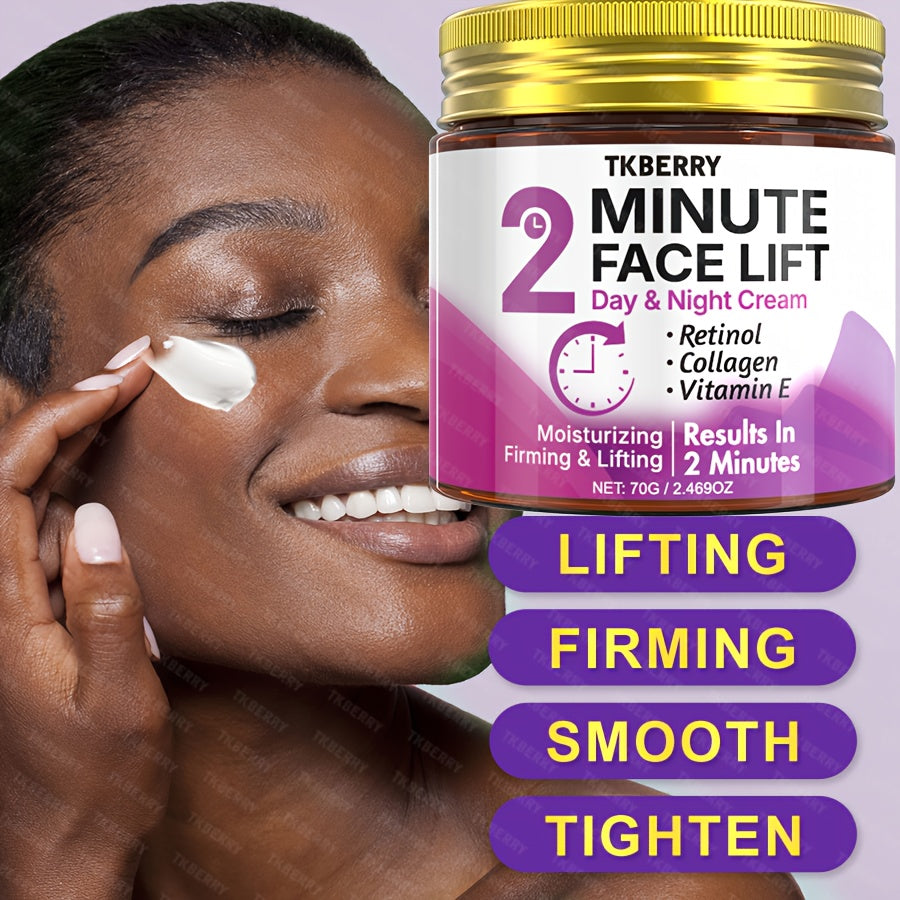 2-Minute Face Lift Day & Night Cream - Collagen Lift & Tight Face Cream with Retinol, Collagen, Turmeric, Hyaluronic Acid & Vitamin CE - Moisturizing & Smoothing for All Skin Types - Alcohol-Free, 24-Hour Hydration, Face Loti - The Superior Findings Depot