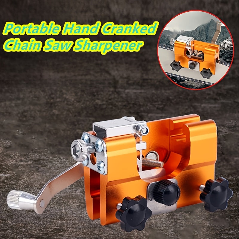 1pc Portable Hand Cranked Chain Saw Sharpener - Fast Sharpening Tool Kit
