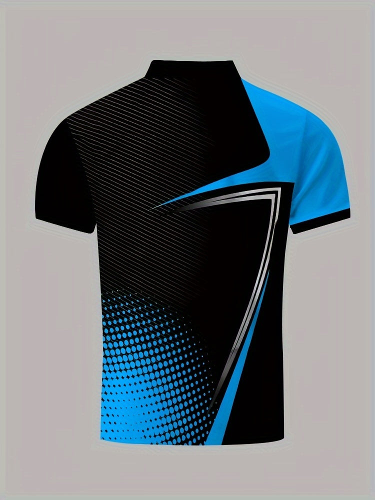 Men's Color Blocked Short Sleeve Golf Shirts - Casual Regular Fit