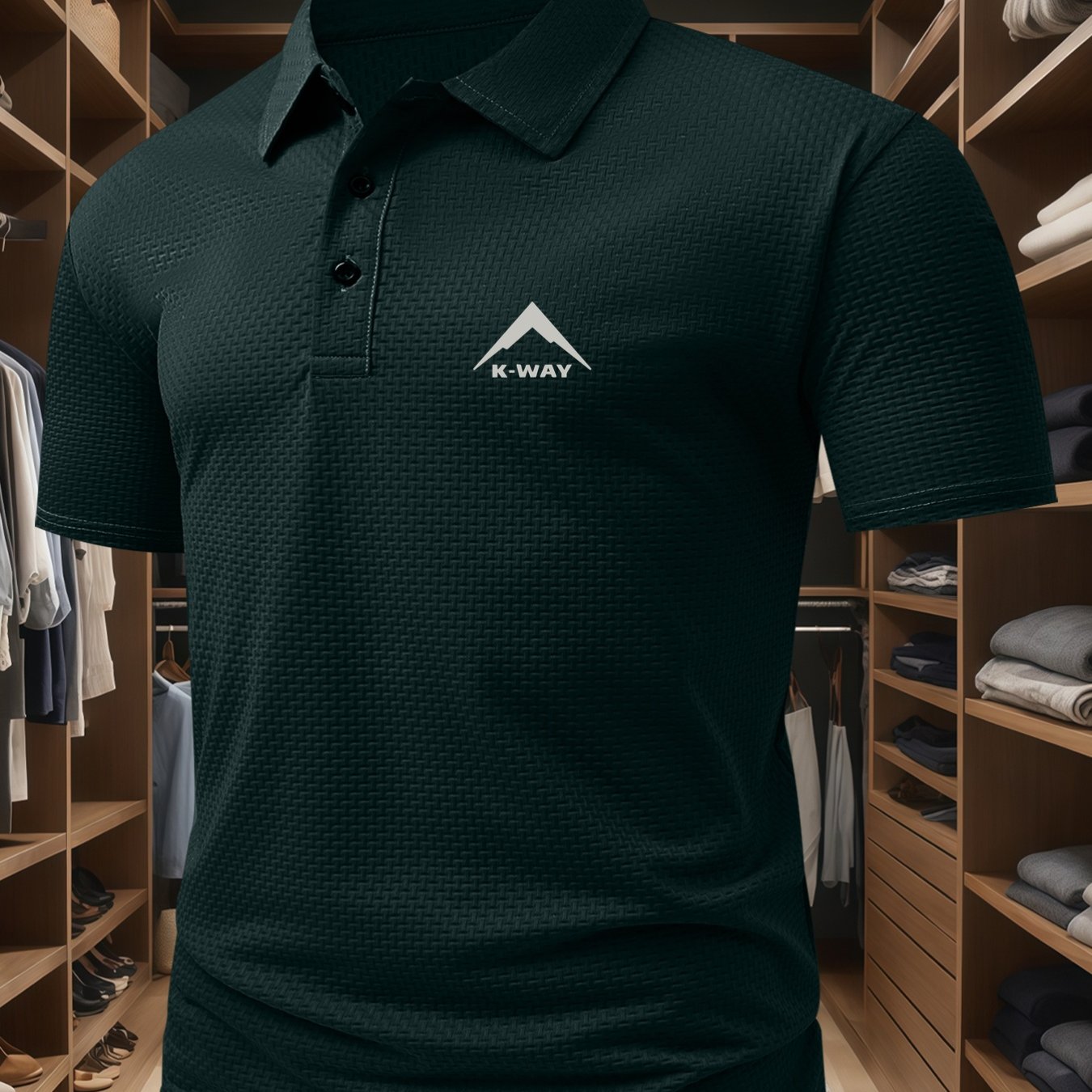 Men's Casual Golf Business Polo Shirt - Large Size Geometric Pattern