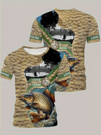 Men's Carp Fishing Print T-Shirt - All-Over Digital Print