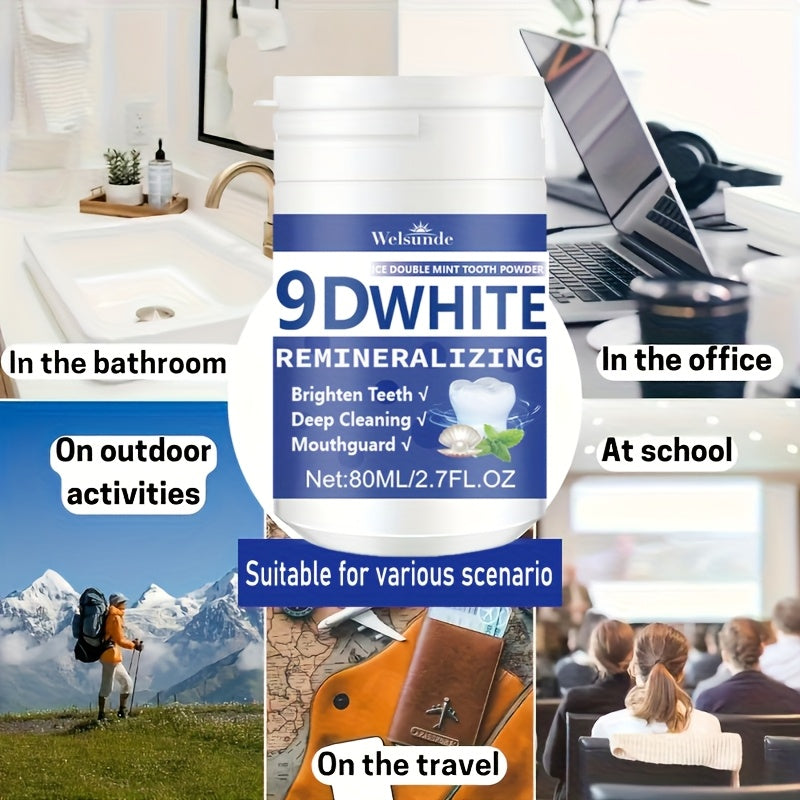 9D White Remineralizing Hydroxyapatite Tooth Powder, Tooth Whitening Powder, Deep Cleaning, Fresh Breath, Ideal for Oral Health & Hygiene Gift for Women Men, Breath Freshener, Toothpaste, Tooth Cleaning Powder for Daily Life - The Superior Findings Depot