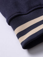 Warm Letter Print Star Pattern Embroidery Varsity Jacket, Men's Casual Color Block Button Up Jacket For Spring Fall School Baseball - The Superior Findings Depot