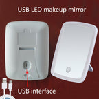 1pc LED Makeup Mirror with 3-Color Lighting (White/Natural/Warm Light), Adjustable Brightness, Touch Switch, USB Rechargeable, Portable Foldable Design, Polished Glass Surface & Floral Theme - Compact Travel-Friendly Vanity M - The Superior Findings Depot