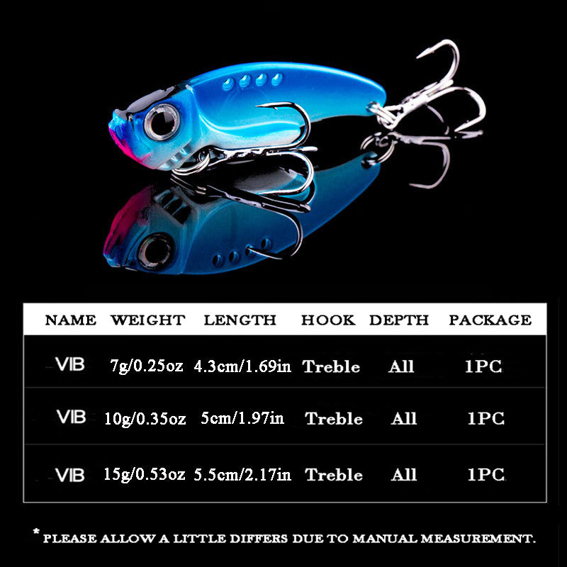 X-FIN Metal VIB Fishing Lure - 7g/0.25oz, 10g/0.35oz, 15g/0.53oz Jig Vibrate Hard Bait with Spinner, Saltwater & Freshwater Compatible, Zinc Alloy, Ideal for Bass, Pike, and Perch, Fishing Tackle|Vibrating Lure|Durable Fishin - The Superior Findings Depot