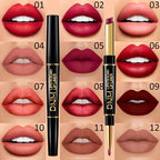 Double-ended Non-stick Cup Long Lasting Lipstick Lip Liner High Pigmented Waterproof Valentine's Day Gifts - The Superior Findings Depot