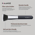 MAANGE Flawless Foundation Brush - Large Flat Top, Ultra-Soft Nylon Bristles for Seamless, Quick Application - Fragrance-Free, Ideal for All Skin Types - Black Handle, MAANGE - The Superior Findings Depot