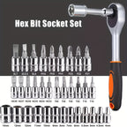 46pcs Car Repair Tool Kit, 1/4 Inch Ratchet Wrench Set with Versatile Bit Socket Set And Extension Bar, Combo Tools Kit, for Car, Motorcycle & Bicycle Repair - The Superior Findings Depot