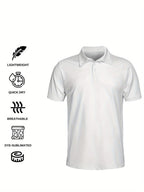 Men's Custom Golf Shirt - Blue & Black Flame with Golf Ball Accent