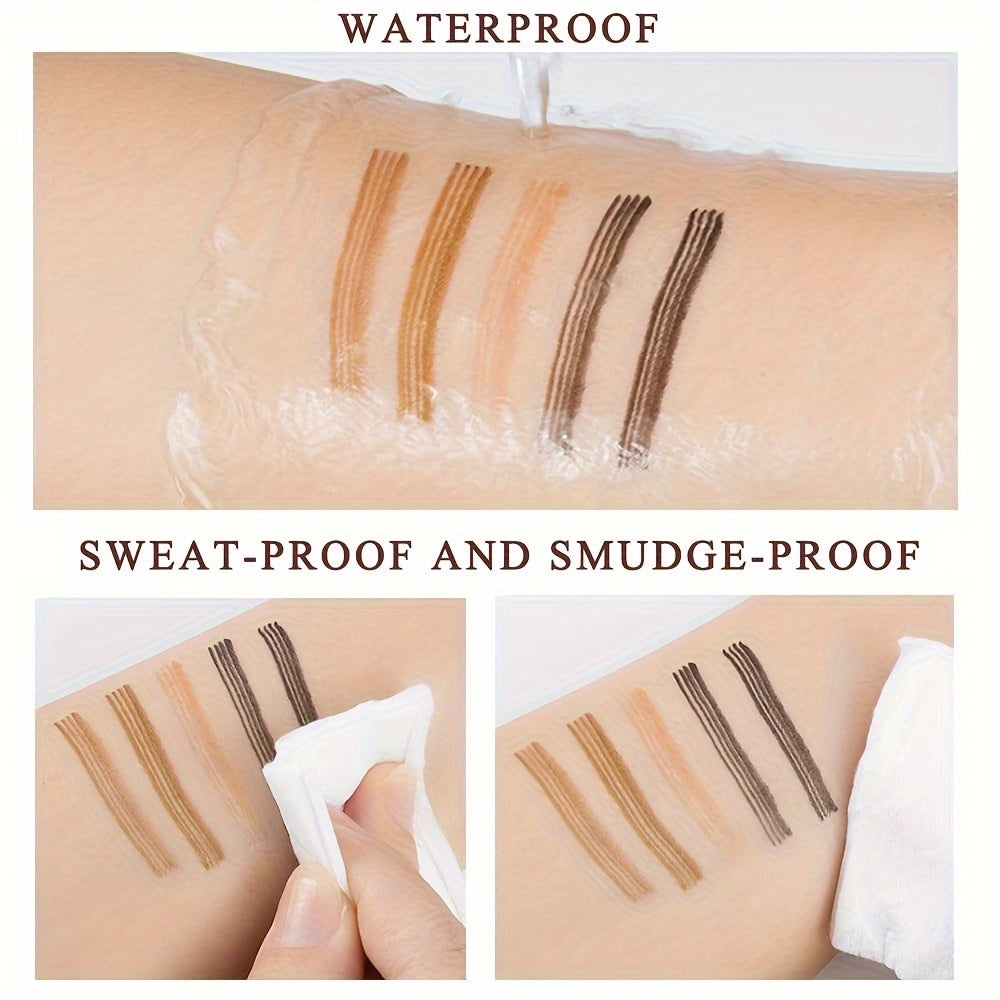 Waterproof Eyebrow Pen, Microblading Eyebrow Pencil With 4 Split Head, Natural Looking Brows Makeup ( 5 Colors ) - The Superior Findings Depot